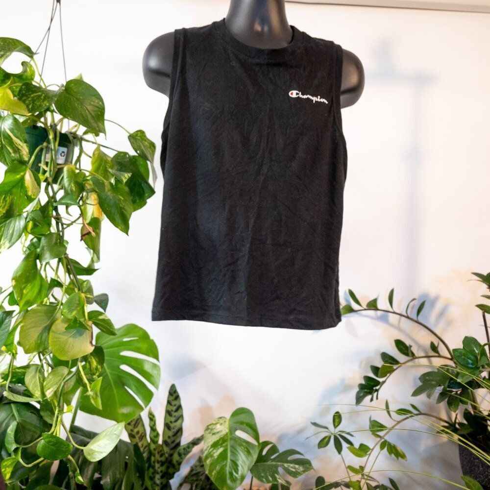 Champion Black Tank-Top, Athleticwear, Size L